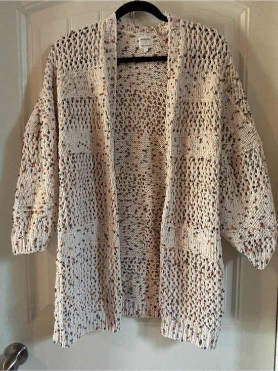 Amaryllis Sweaters - Amaryllis Open-Knit Speckled Cardigan